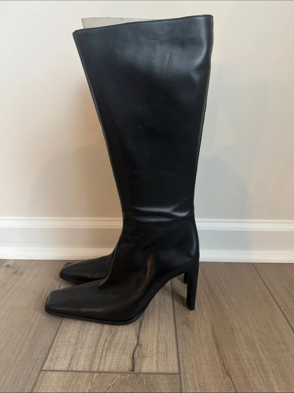 Charles David Black Over-the-Knee Square-Toe Boots size 37.5
